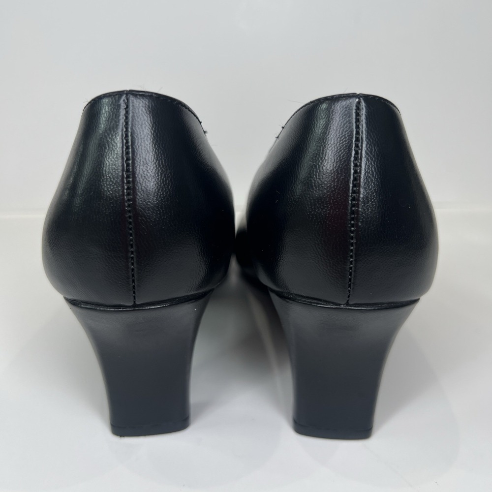 Soft Style Hush Puppies Black Pumps Womens 8.5W Wide Comfort Career Dress Heels - Picture 11 of 16